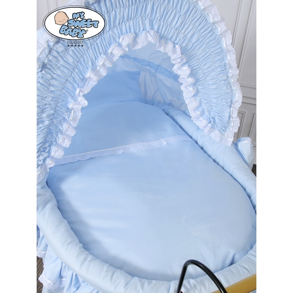 BLu biancheria per vintage culla in vimini e metallo