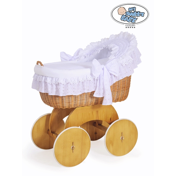Culla XXL con Base in Legno Bianca Giglio