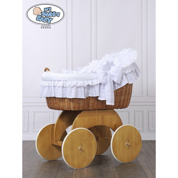 Culla XXL con Base in Legno Bianca Giglio