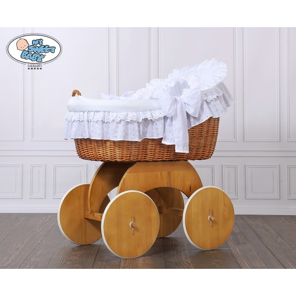 Culla XXL con Base in Legno Bianca Giglio