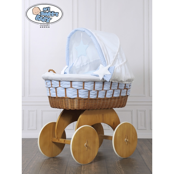 Culla XXL in Vimini con Base in Legno Isabella