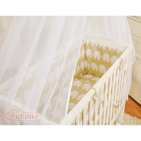 Culle Fianco Letto per Neonati con Zanzariera Beige