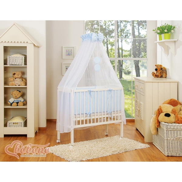 Culle Fianco Letto per Neonati con Zanzariera Blu Little Prince/Princess