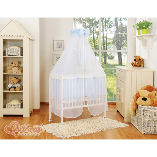 Culle Fianco Letto per Neonati con Zanzariera Blu Little Prince/Princess