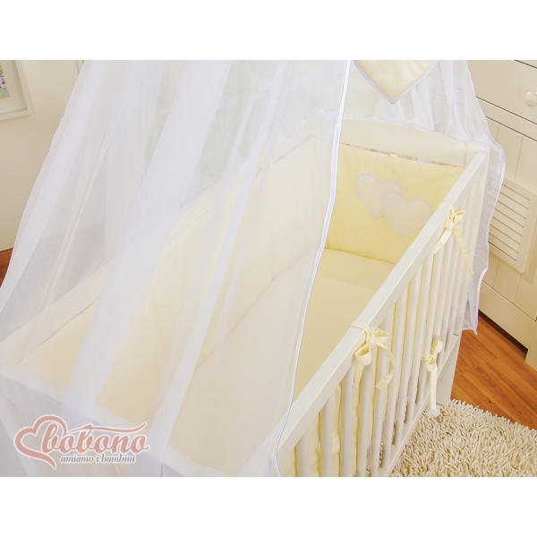 Culle Fianco Letto per Neonati con Zanzariera Creme Cuori