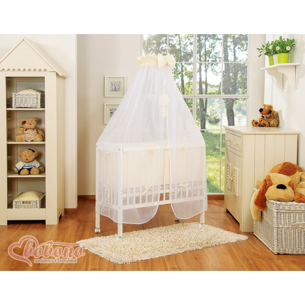 Culle Fianco Letto per Neonati con Zanzariera Creme Little Prince/Princess