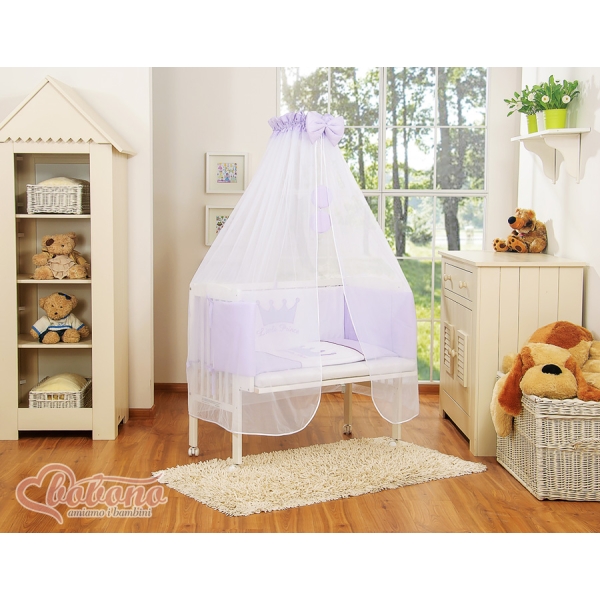 Culle Fianco Letto per Neonati con Zanzariera Lilla Little Prince/Princess
