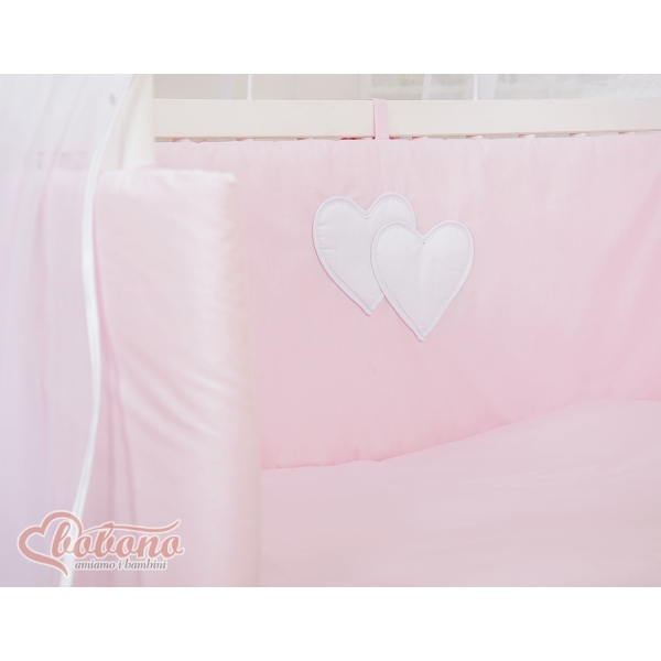 Culle Fianco Letto per Neonati con Zanzariera Rosa Cuori