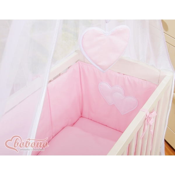 Culle Fianco Letto per Neonati con Zanzariera Rosa Cuori