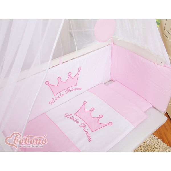 Culla Fianco Letto per Neonati con Zanzariera Rosa Little Prince/Princess