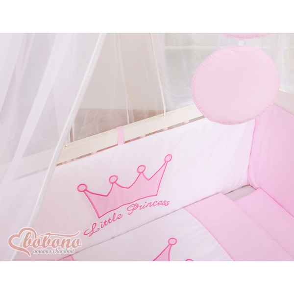 Culla Fianco Letto per Neonati con Zanzariera Rosa Little Prince/Princess