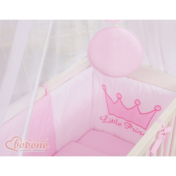 Culla Fianco Letto per Neonati con Zanzariera Rosa Little Prince/Princess