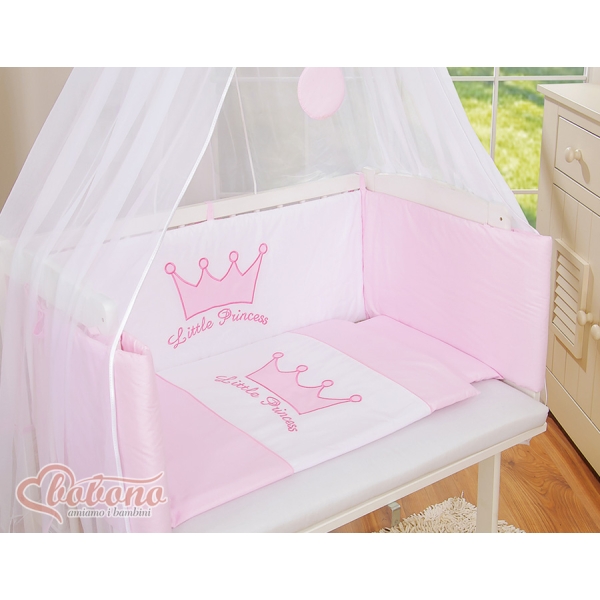 Culla Fianco Letto per Neonati con Zanzariera Rosa Little Prince/Princess