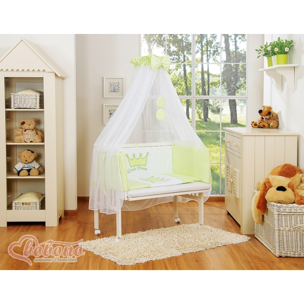 Culle Fianco Letto per Neonati con Zanzariera Verde Little Prince/Princess