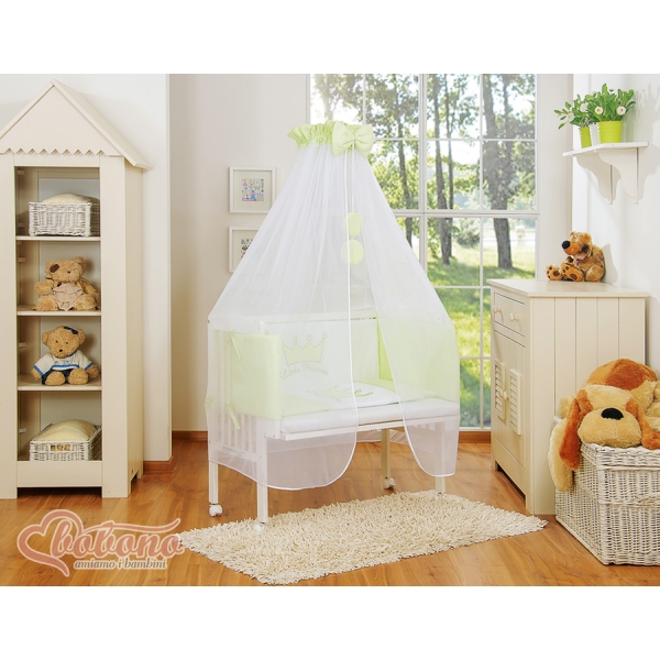 Culle Fianco Letto per Neonati con Zanzariera Verde Little Prince/Princess
