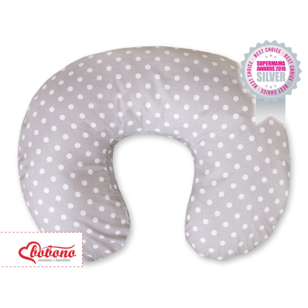 Cuscino Allattamento Grigio Pois Bianchi Cuori