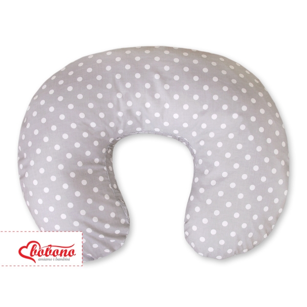 Cuscino Allattamento Grigio Pois Bianchi Cuori