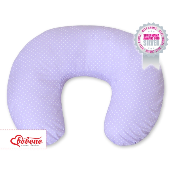 Cuscino Allattamento Lilla Pois Bianchi Cuori