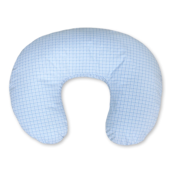 Cuscino Allattamento Neonati Blu a Scacchi Cuori