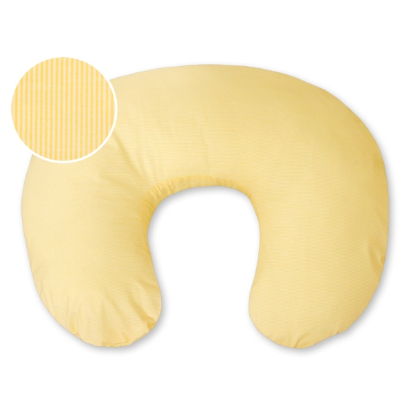 Cuscino Allattamento Neonati Giallo a Strisce Cuori