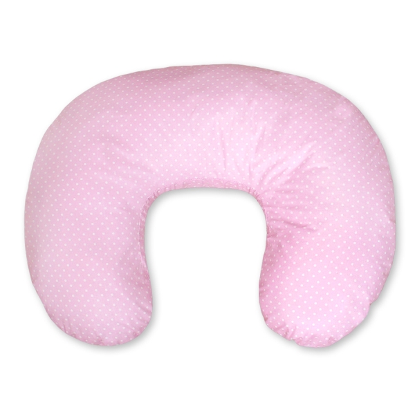 Cuscino Allattamento Neonati Rosa Pois Bianchi Cuori