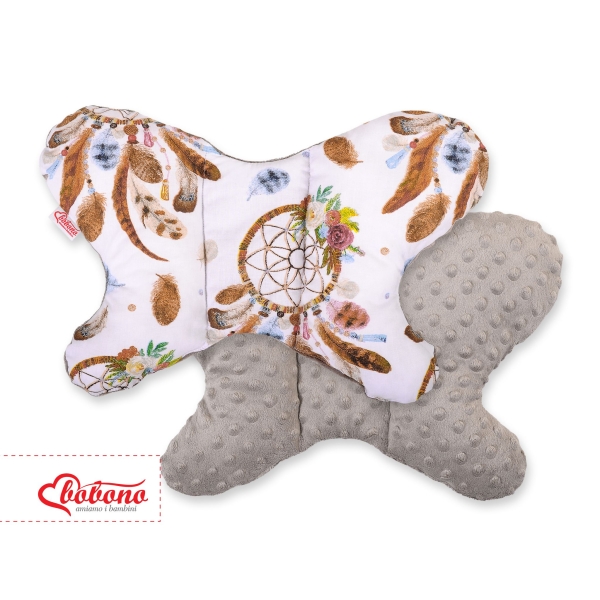 Cuscino Antiurto a Forma di Farfalla Bianca Grigio Cacciatore di Sogni
