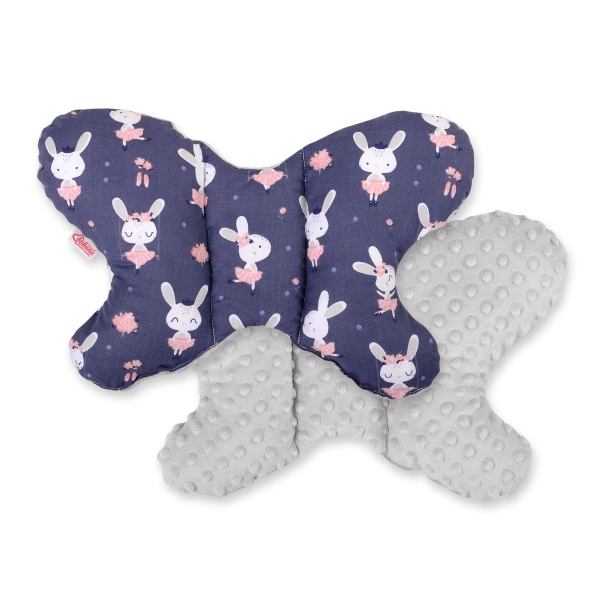 Cuscino Antiurto a Forma di Farfalla Grigio Blu Scuro Conigli