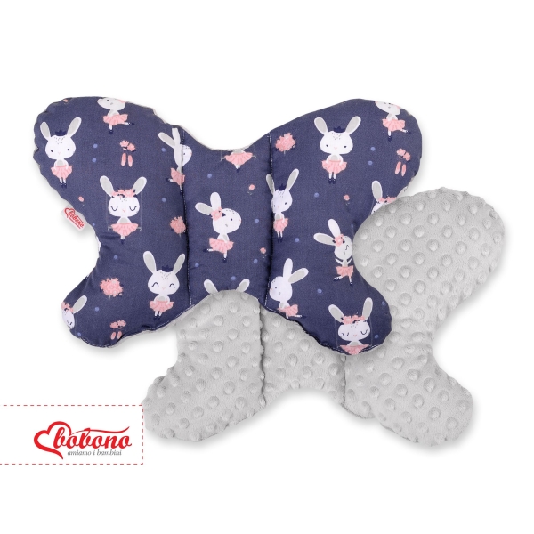 Cuscino Antiurto a Forma di Farfalla Grigio Blu Scuro Conigli