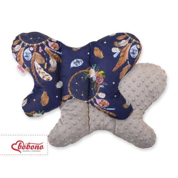 Cuscino Antiurto a Forma di Farfalla Marrone Blu Scuro Cacciatore di Sogni