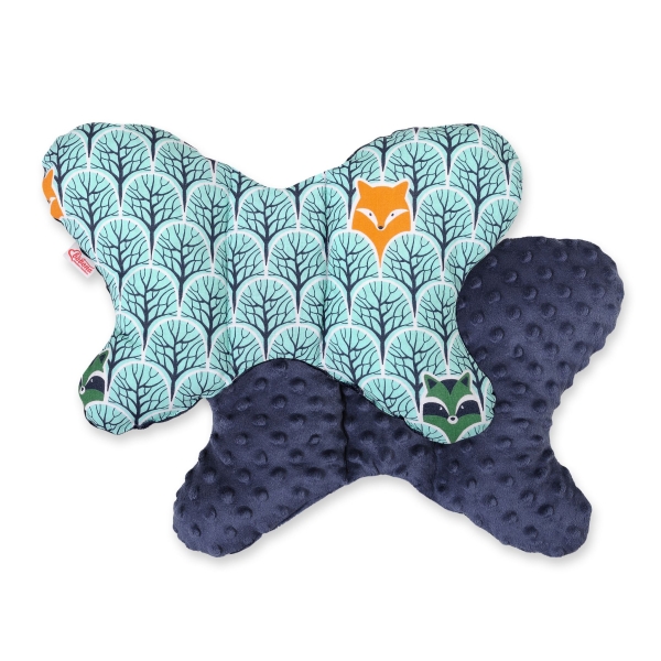 Cuscino Antiurto a Forma di Farfalla Menta Blu Scuro