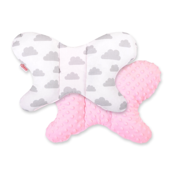 Cuscino Antiurto a Forma di Farfalla Rosa Grigio Nuvole