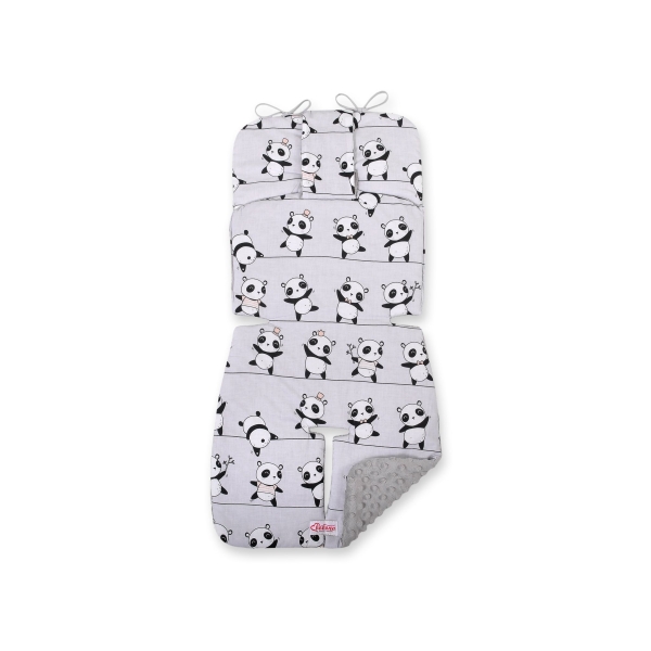 Cuscino Imbottito per Passeggino Grigio Panda
