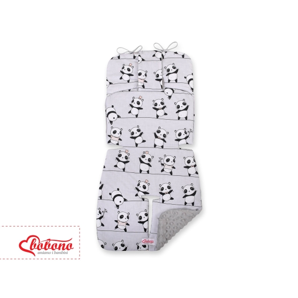 Cuscino Imbottito per Passeggino Grigio Panda