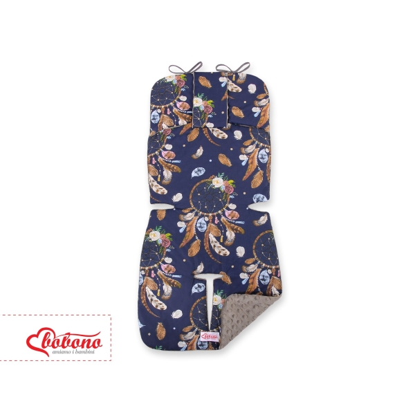 Cuscino Imbottito per Passeggino Marrone Blu Scuro Cacciatore di Sogni