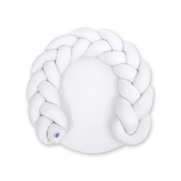 Cuscino Imbottito Tappetino e Treccia 2 in 1 Bianca