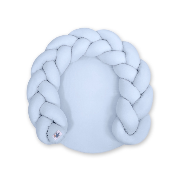 Cuscino Imbottito Tappetino e Treccia 2 in 1 Blu
