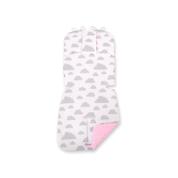 Cuscino per Passeggino Rosa Grigio Nuvole