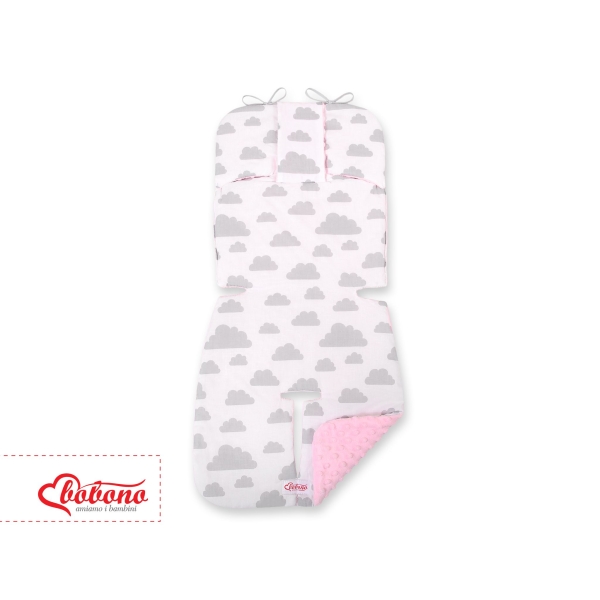 Cuscino per Passeggino Rosa Grigio Nuvole