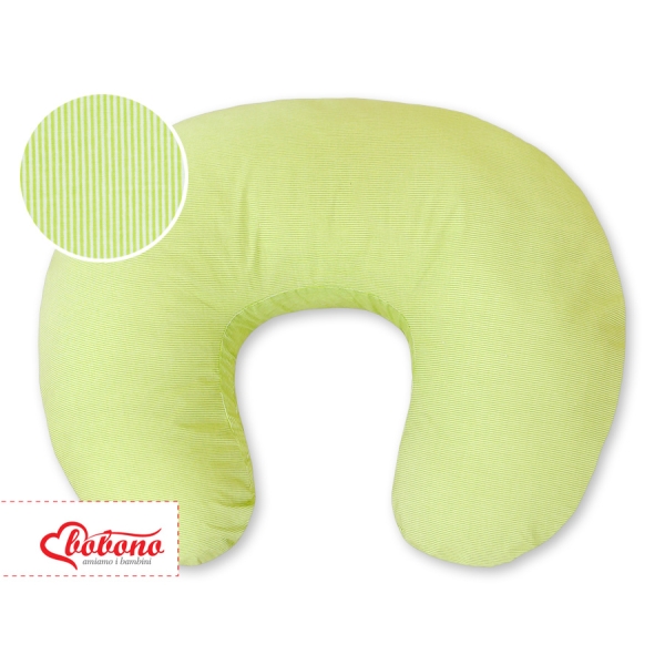 Federa Cuscino Allattamento Verde a Strisce Cuori