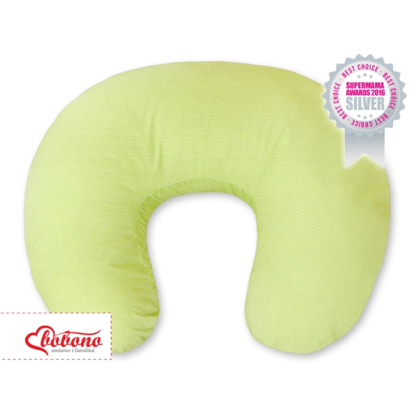 Federa Cuscino Allattamento Verde a Strisce Cuori