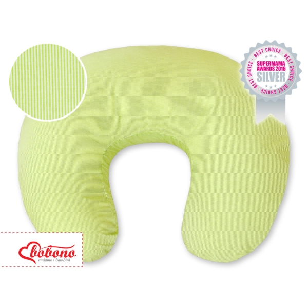 Federa Cuscino Allattamento Verde a Strisce Cuori