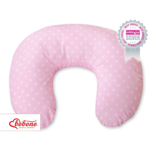 Federa per Cuscino per Allattamento Rosa Pois Bianchi Cuori