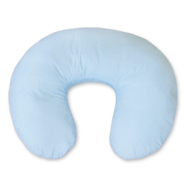Federa per Cuscino da Allattamento Blu a Strisce Cuori