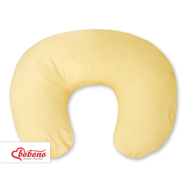 Federa per Cuscino da Allattamento Giallo a Strisce Cuori