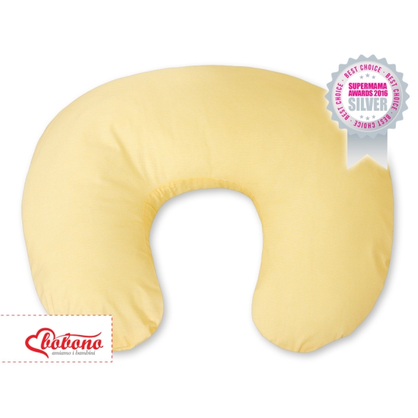 Federa per Cuscino da Allattamento Giallo a Strisce Cuori
