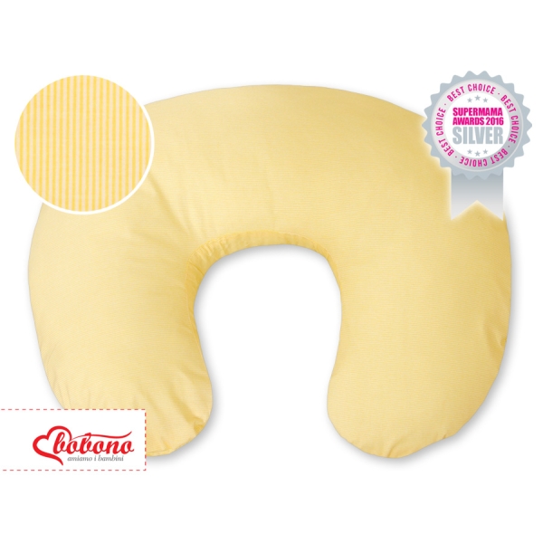 Federa per Cuscino da Allattamento Giallo a Strisce Cuori