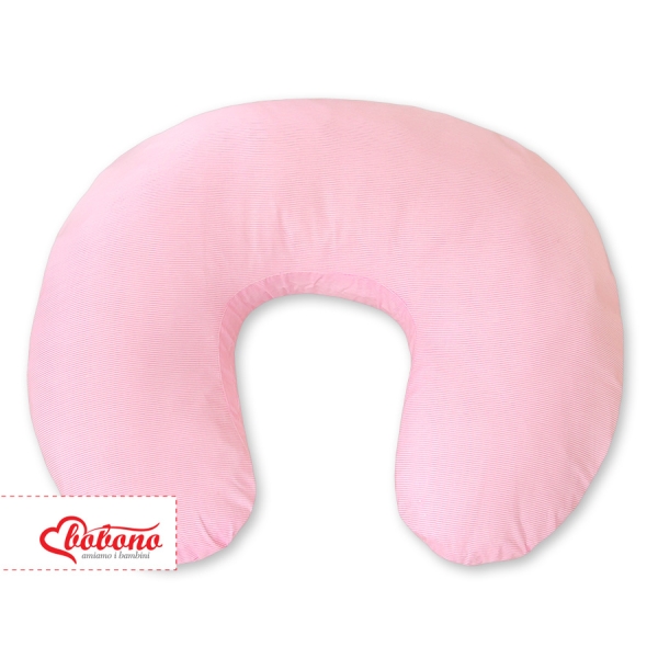 Federa per Cuscino da Allattamento Rosa a Strisce Cuori