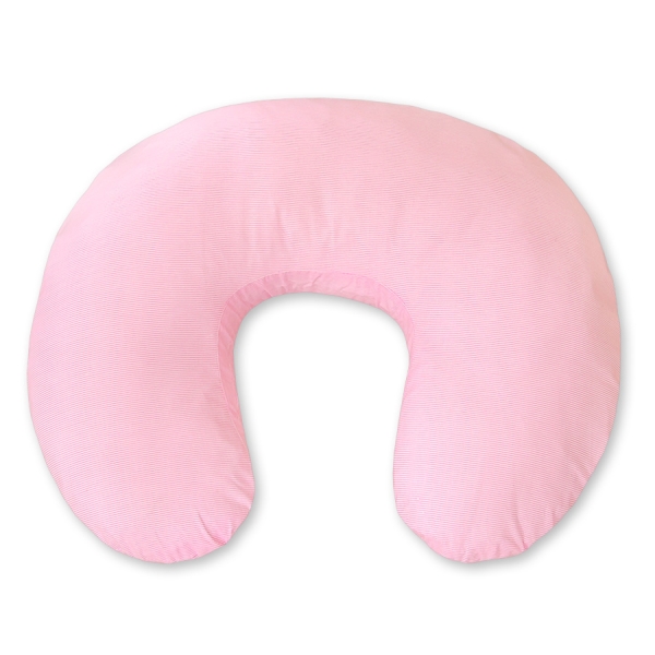 Federa per Cuscino da Allattamento Rosa a Strisce Cuori