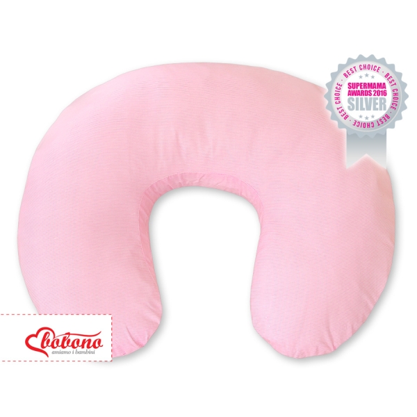 Federa per Cuscino da Allattamento Rosa a Strisce Cuori