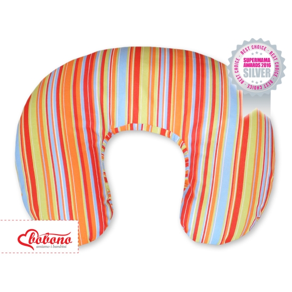 Guanciale Allattamento Arancio a Strisce Cuori